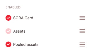 SORA Wallet UI elements